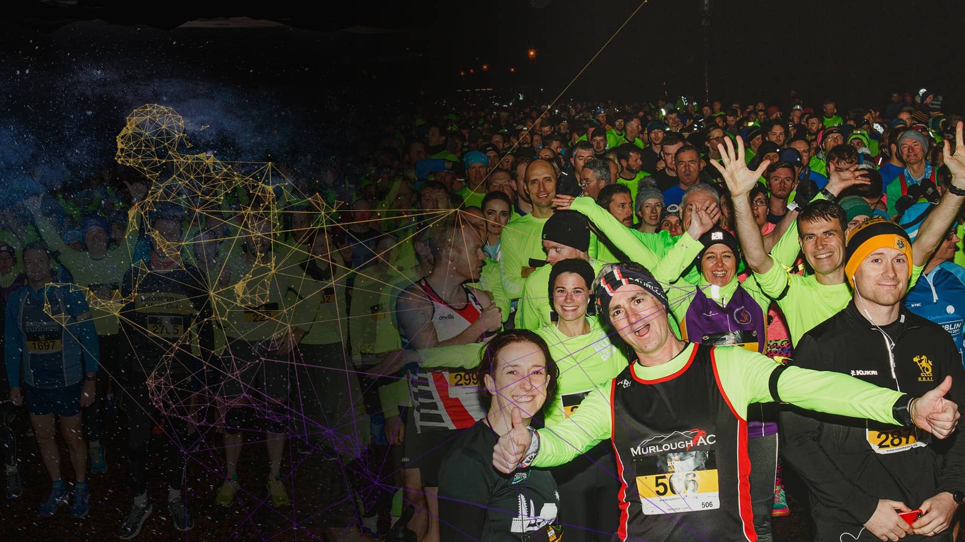 group of runners posing for camera